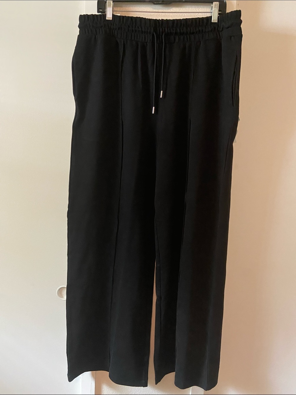 Ponte Pants - Black Elastic Waist Drawstring Pants
